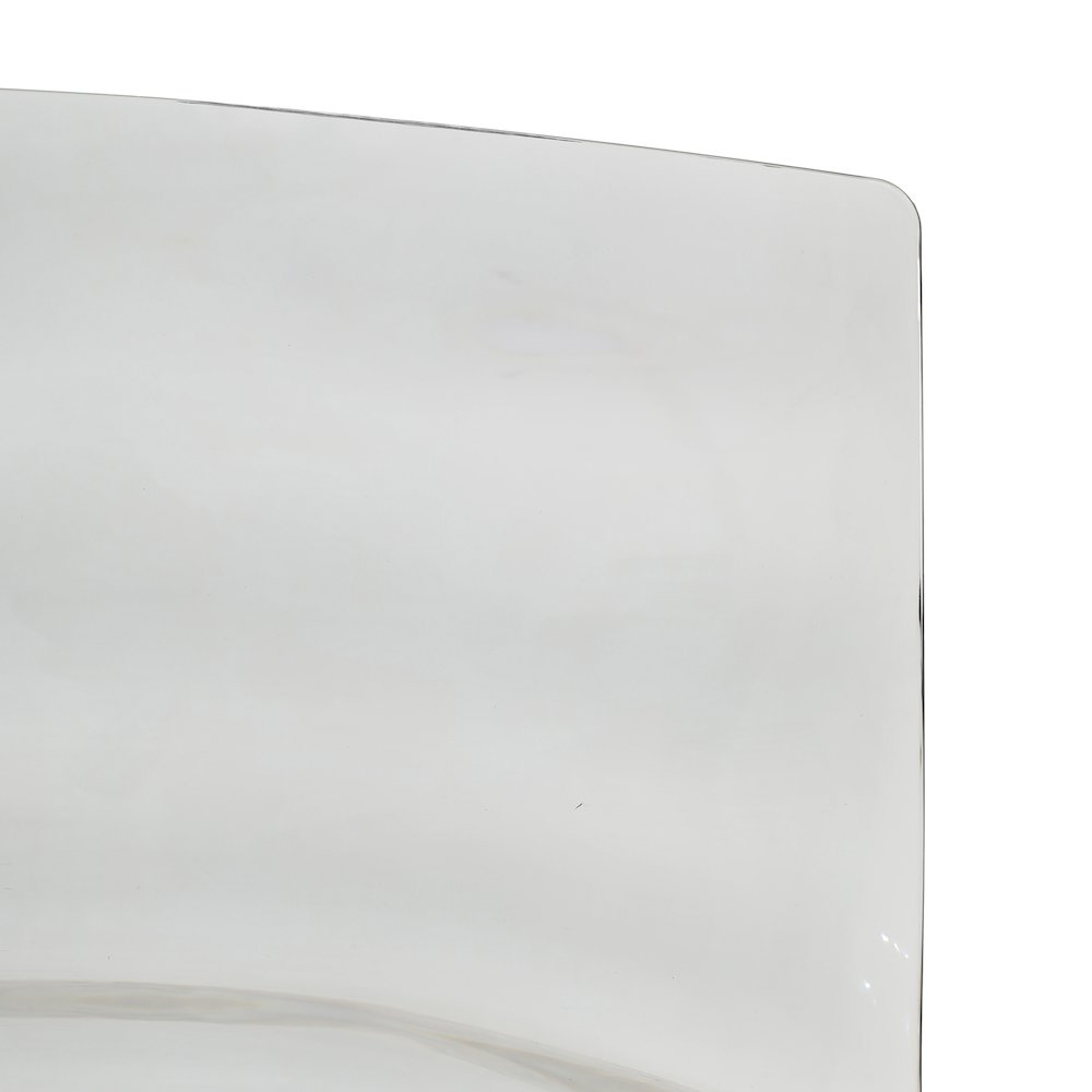 Astor Water Ripple Design Dining Chair in White Base Trans Black Seat Set of 4