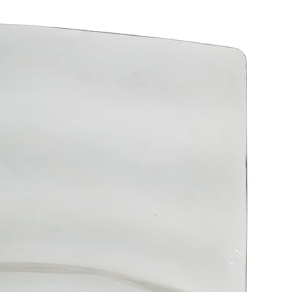 Astor Water Ripple Design Dining Chair in White Base Trans Black Seat Set of 4