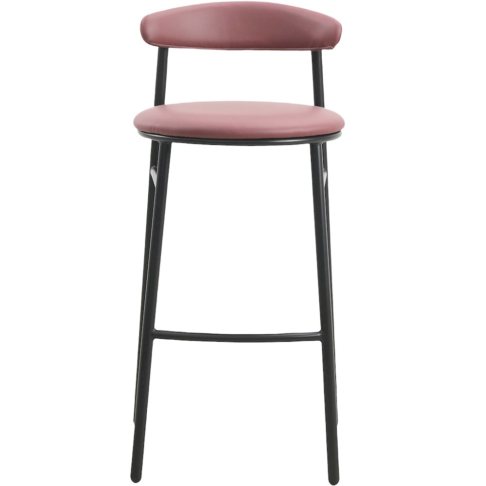Lume Collection Modern Bar Stool in Burgundy Set of 2
