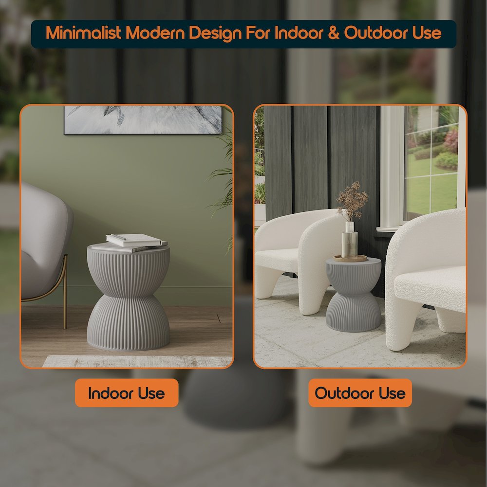 Modern Side End Table Spire Series In Grey