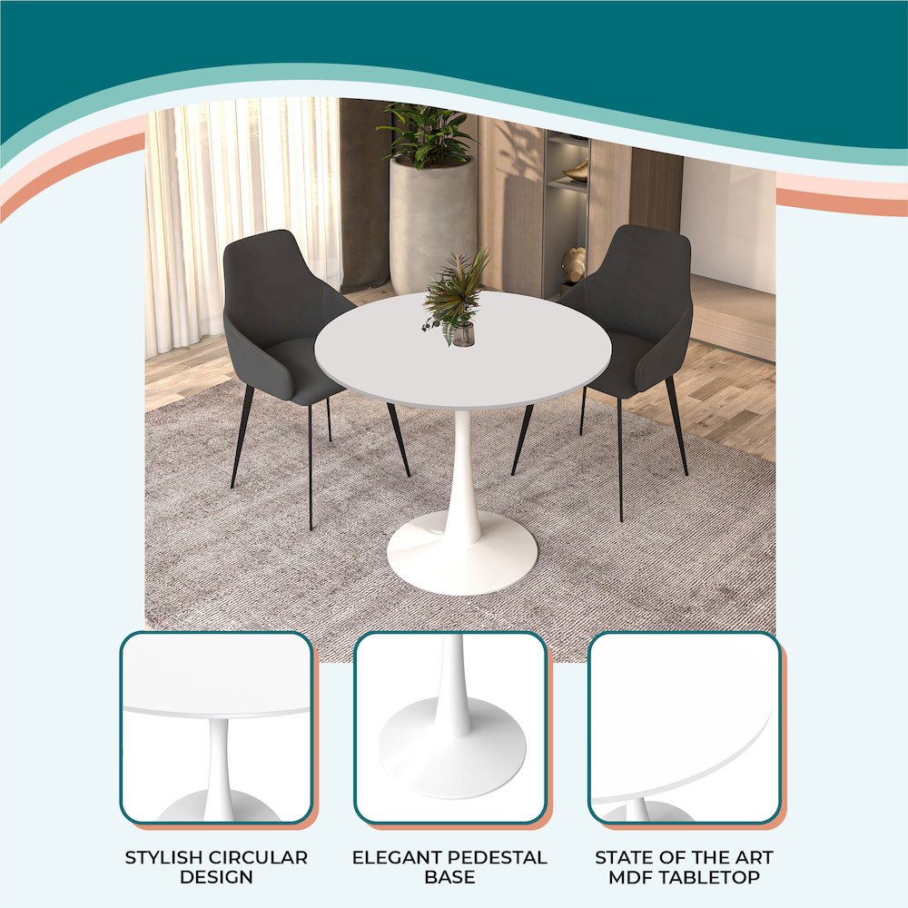 Bristol Mid-Century Modern Round Dining Table