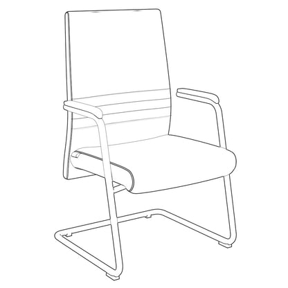 Aleen Series Guest Office Chair In Black Leather