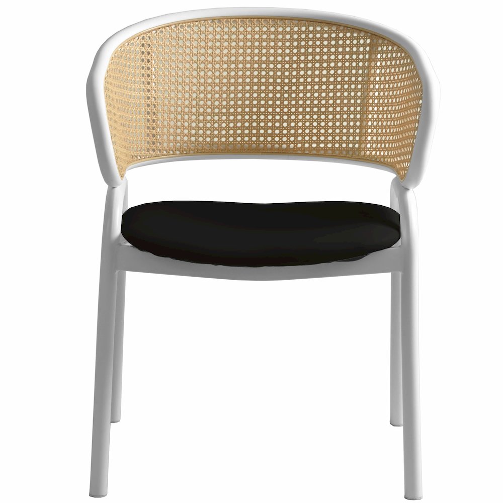 Ervilla - Dining Chair - White frame in Black Leather Set of 2