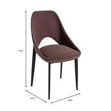 Amalfi Collection Fabric Modern Dining Chair in Plum Purple - Set of 4