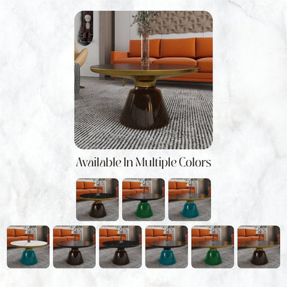 Tully Collection Glass Coffee Table Grey glass, Gold Rim with Black Glass top