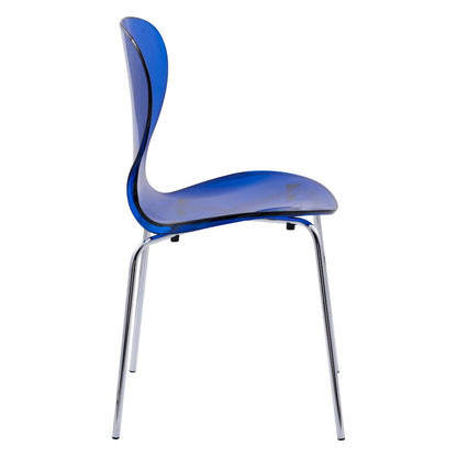 Modern Oyster Transparent Side Chair, Set of 4