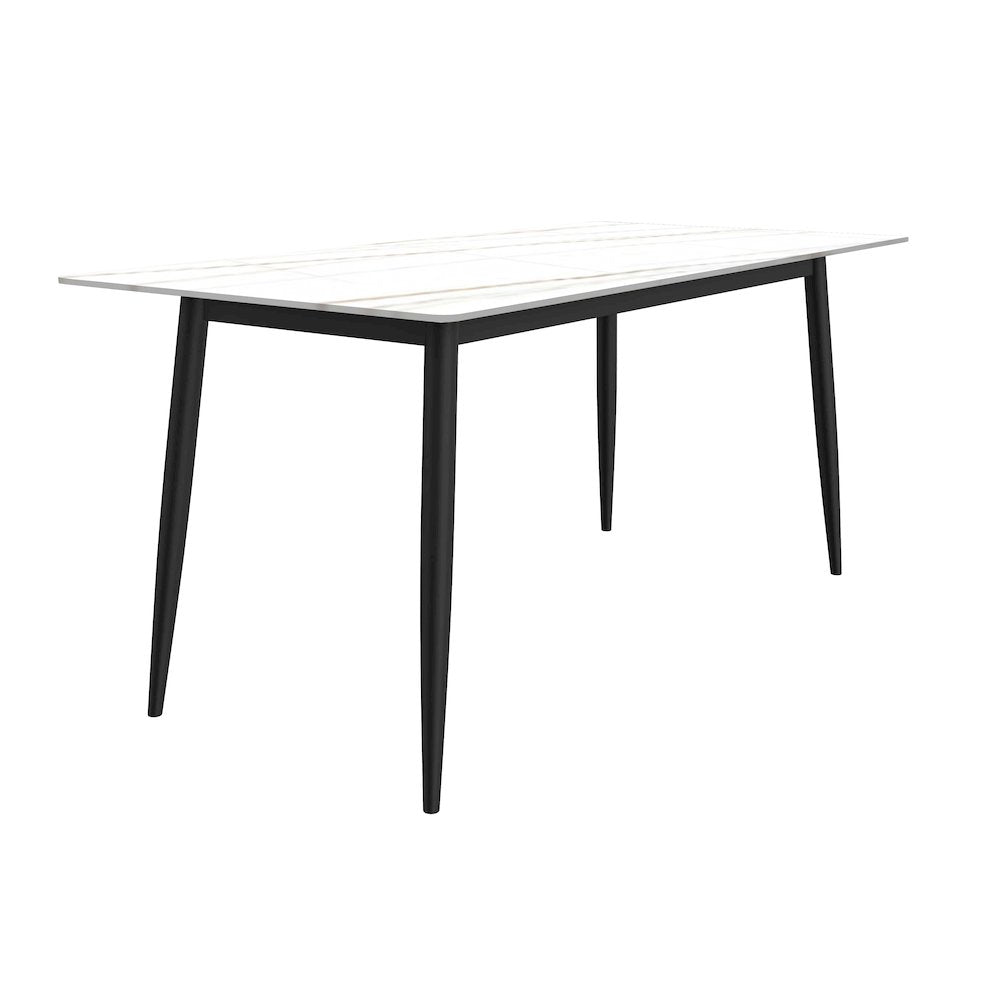 Zayle 7-Piece Dining Set with 55" Rectangular Dining Table in Black
