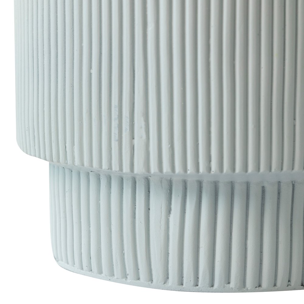 Eden Collection Fiberglass Outdoor Side Table in Light Grey