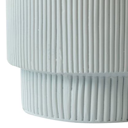 Eden Collection Fiberglass Outdoor Side Table in Light Grey