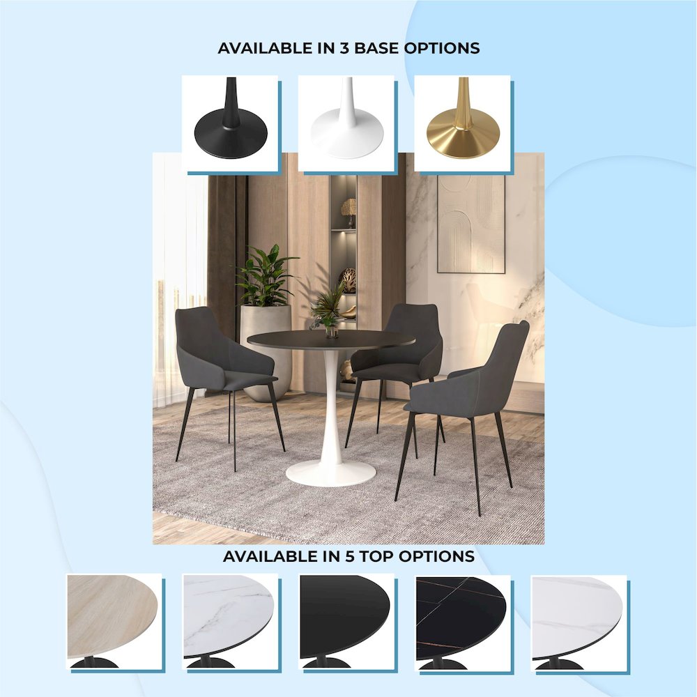 Bristol Mid-Century Modern Round Dining Table