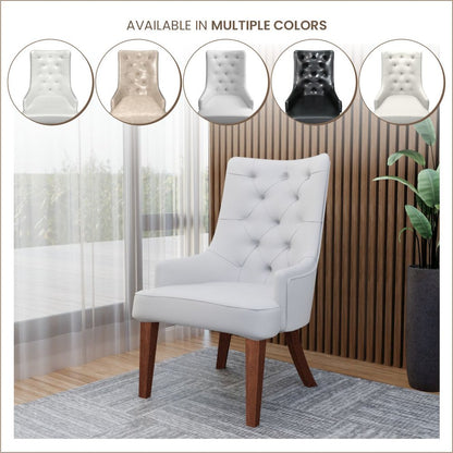 Spruce Collection Modern Wooden Dining Chair in Light Grey Set of 4
