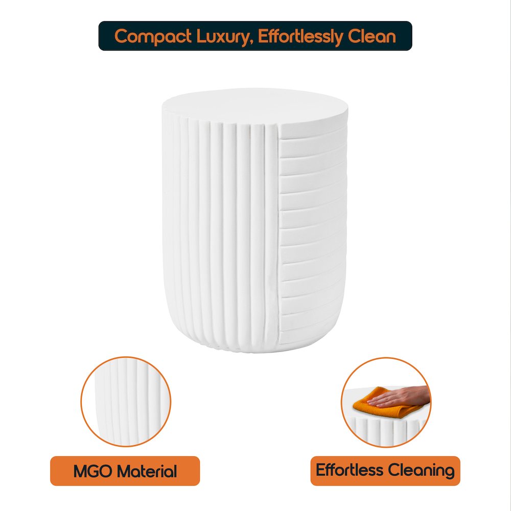 Modern Side End Table Trove Series In White