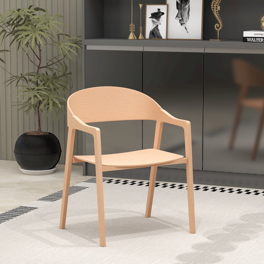 Rivo Collection Elegant Dining Chair in Natural Wood