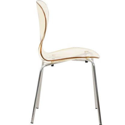 Modern Oyster Transparent Side Chair Set of 4