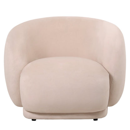 Faze Collection Modern Single Seater Sofa in Beige Velvet