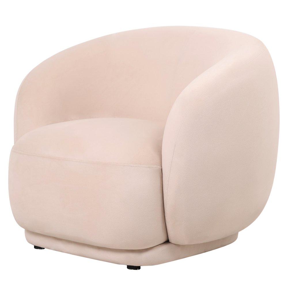 Faze Collection Modern Single Seater Sofa in Beige Velvet