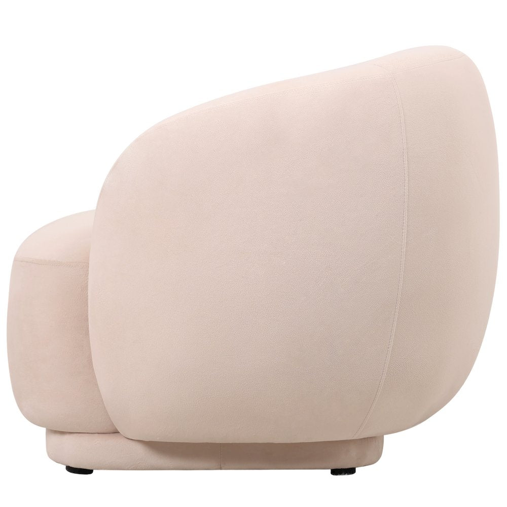 Faze Collection Modern Single Seater Sofa in Beige Velvet