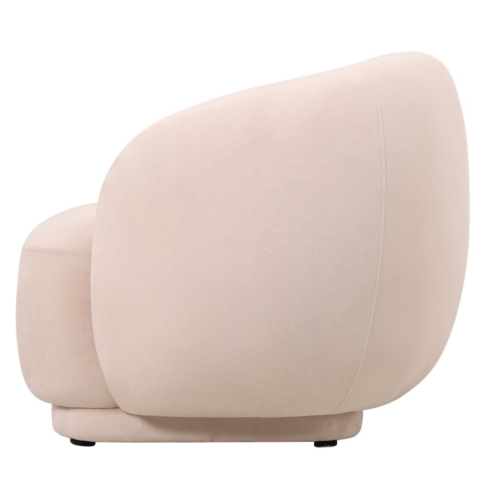 Faze Collection Modern Single Seater Sofa in Beige Velvet