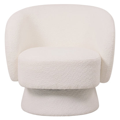 Raze Collection Modern Accent Chair in White Boucle