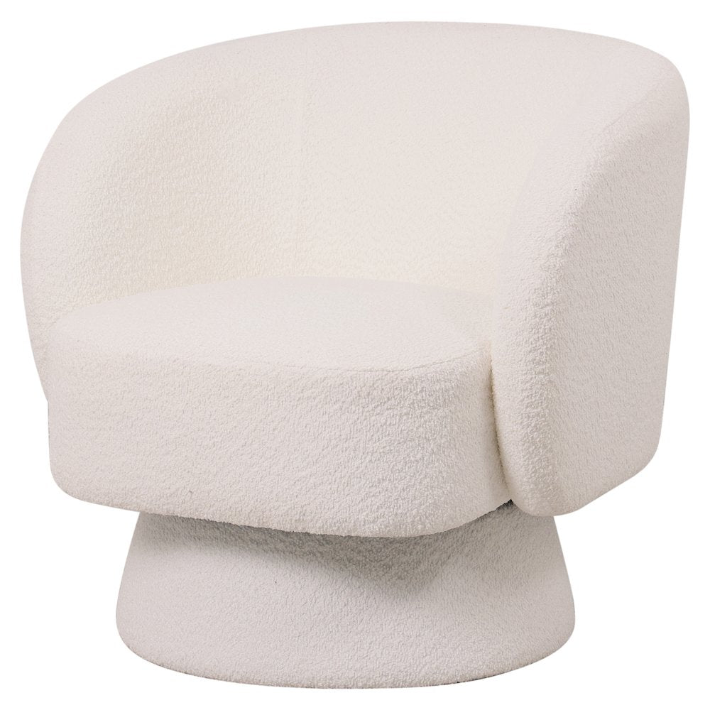 Raze Collection Modern Accent Chair in White Boucle