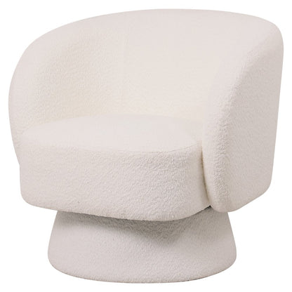Raze Collection Modern Accent Chair in White Boucle