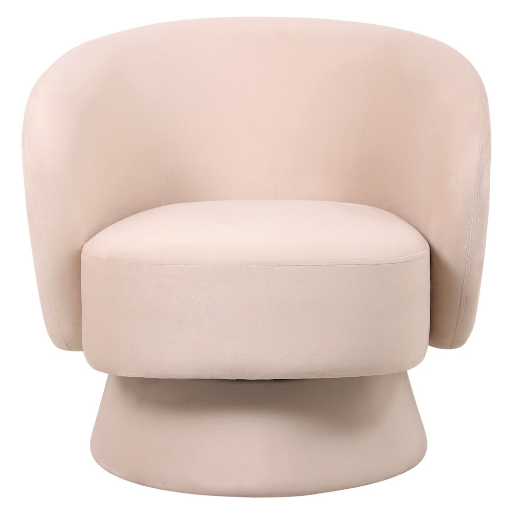 Raze Collection Modern Accent Chair in Beige Velvet