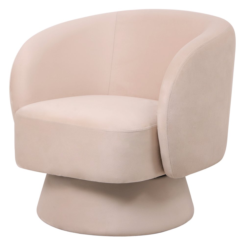 Raze Collection Modern Accent Chair in Beige Velvet