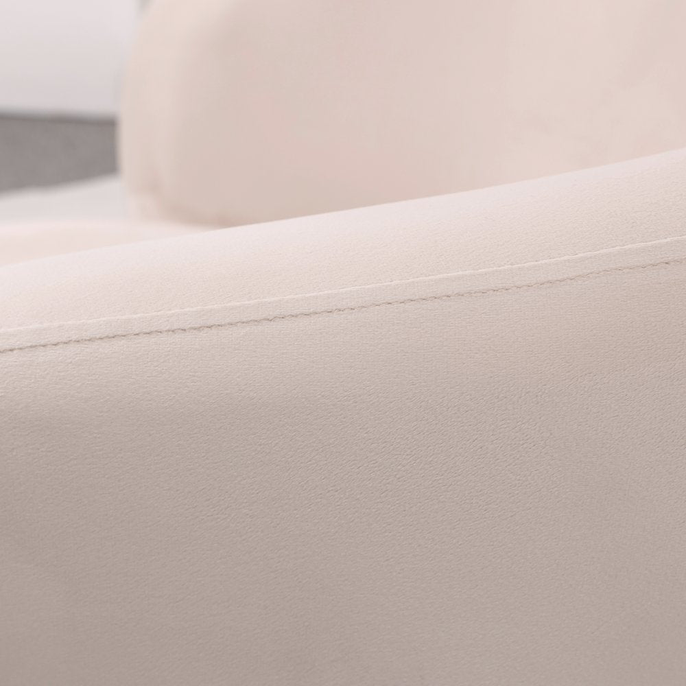 Raze Collection Modern Accent Chair in Beige Velvet