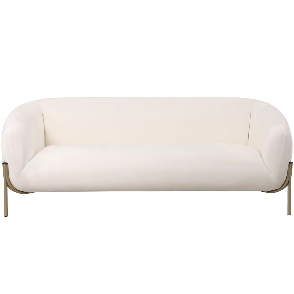 Zuno Three-Seater Sofa Upholstered in Velvet Wide Couch