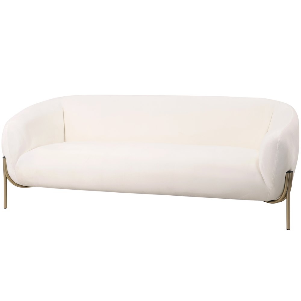 Zuno Three-Seater Sofa Upholstered in Velvet Wide Couch