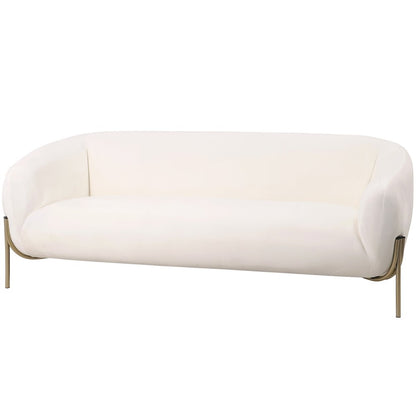 Zuno Three-Seater Sofa Upholstered in Velvet Wide Couch