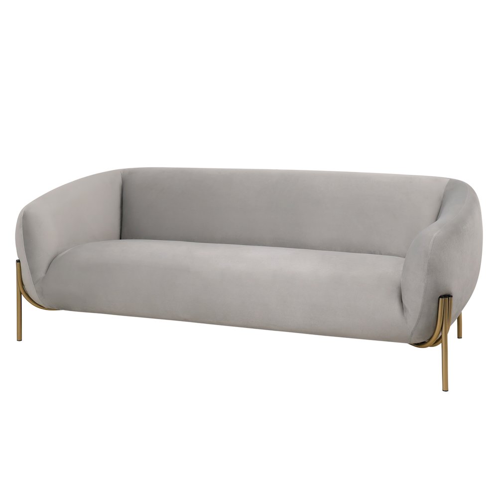 Zuno Three-Seater Sofa Upholstered in Velvet Wide Couch