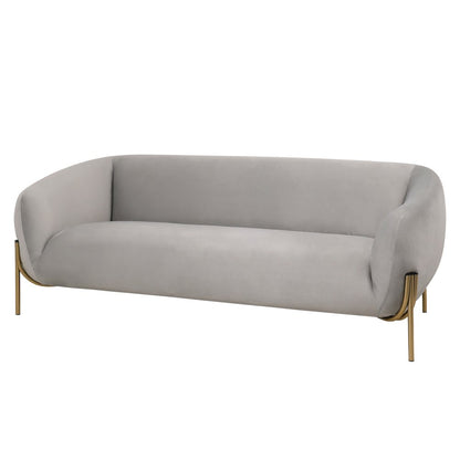 Zuno Three-Seater Sofa Upholstered in Velvet Wide Couch