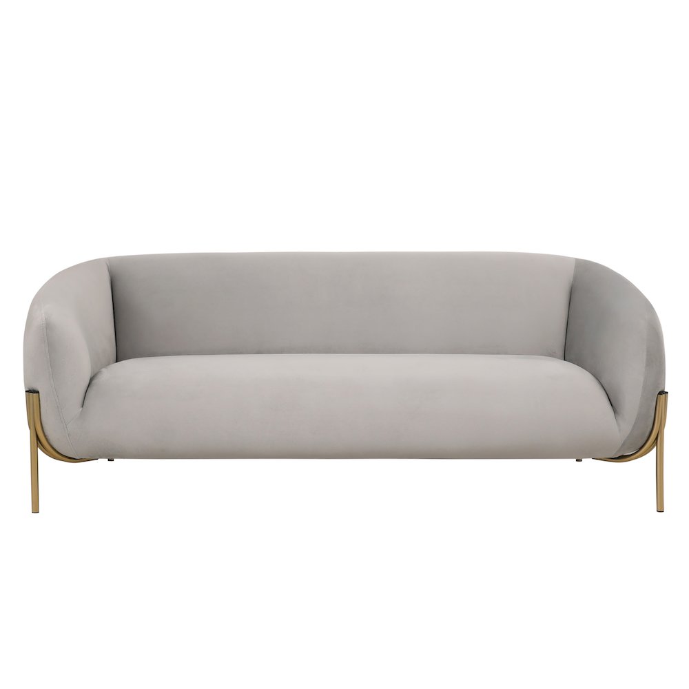 Zuno Three-Seater Sofa Upholstered in Velvet Wide Couch