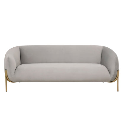 Zuno Three-Seater Sofa Upholstered in Velvet Wide Couch