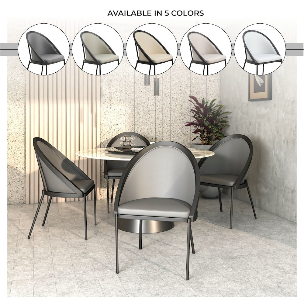 Urbane Collection Modern Dining Chair in Charcoal - Set of 2