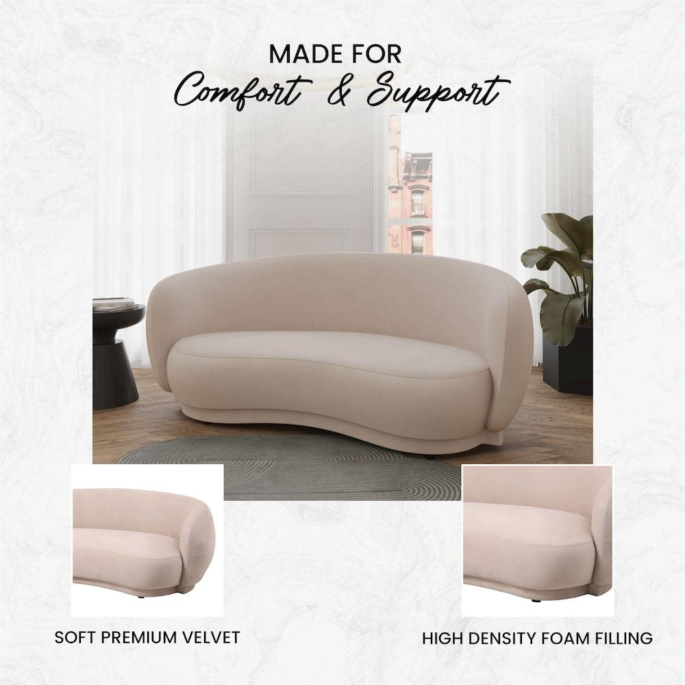 Faze 3-Seater Wide Couch Sofa Upholstered in Velvet