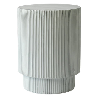 Eden Collection Fiberglass Outdoor Side Table in Light Grey