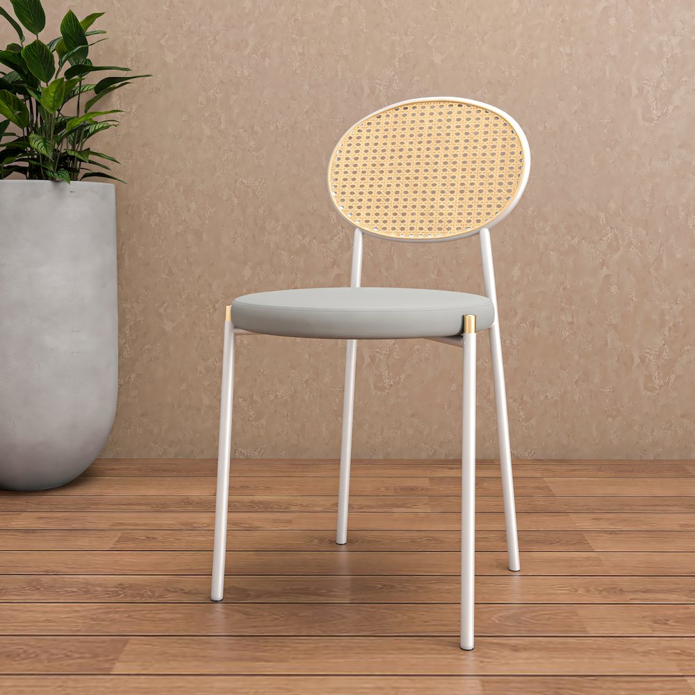 Euston Collection Modern Dining Chair White Frame In Grey