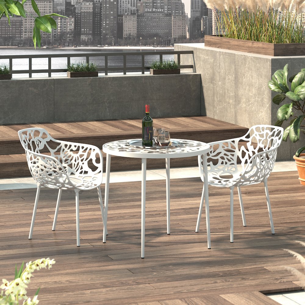 Modern Devon Aluminum Armchair, Set of 2