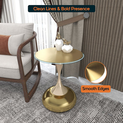 Savoy Collection Modern End Table In Gold