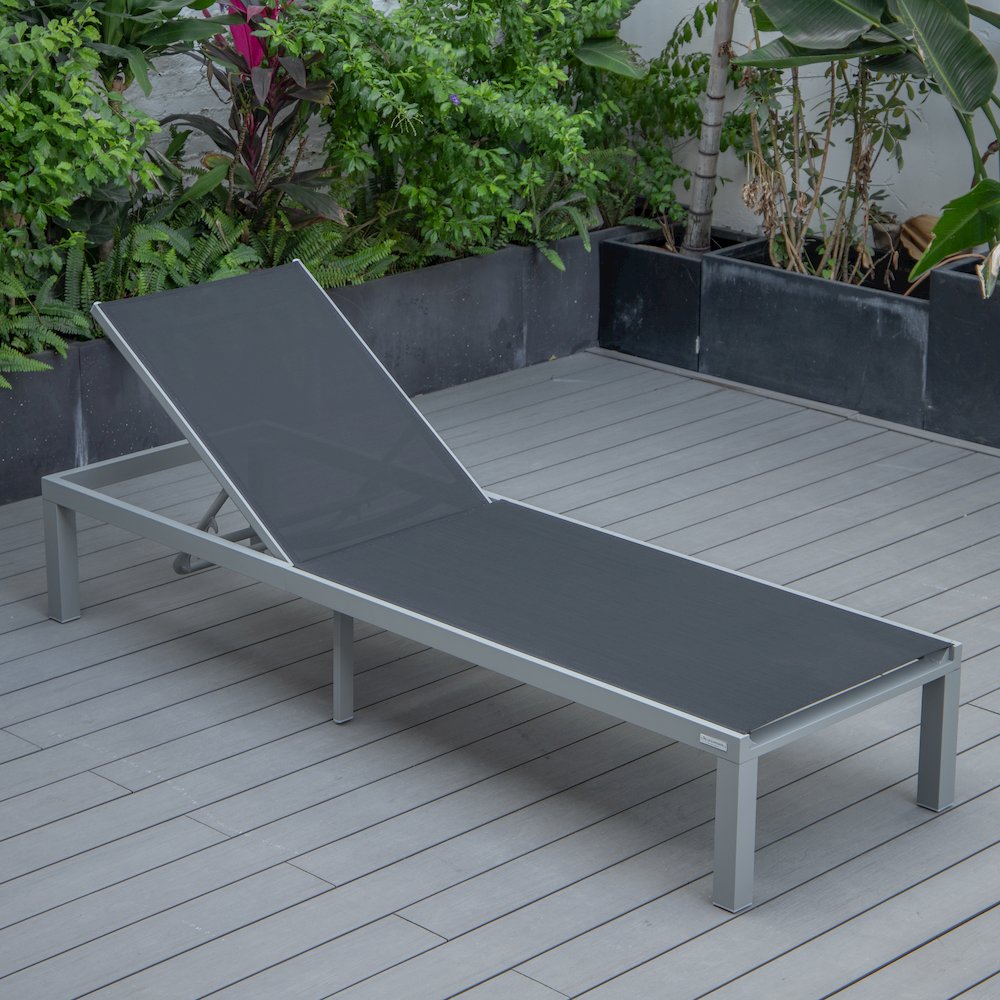 Marlin Patio Chaise Lounge Chair With Grey Aluminum Frame