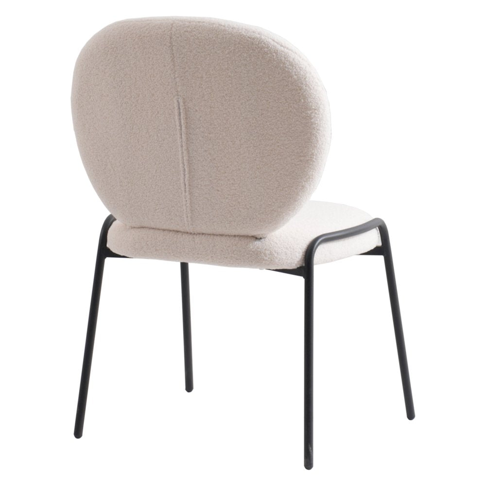 Celestial Mid-Century Modern Boucle Dining Side Chair