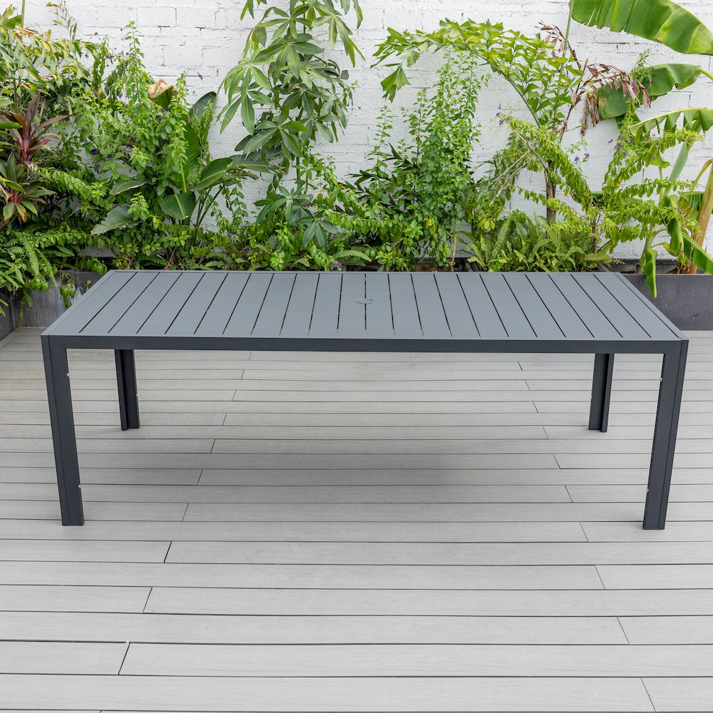 Chelsea Aluminum Outdoor 87" Dining Table in Black