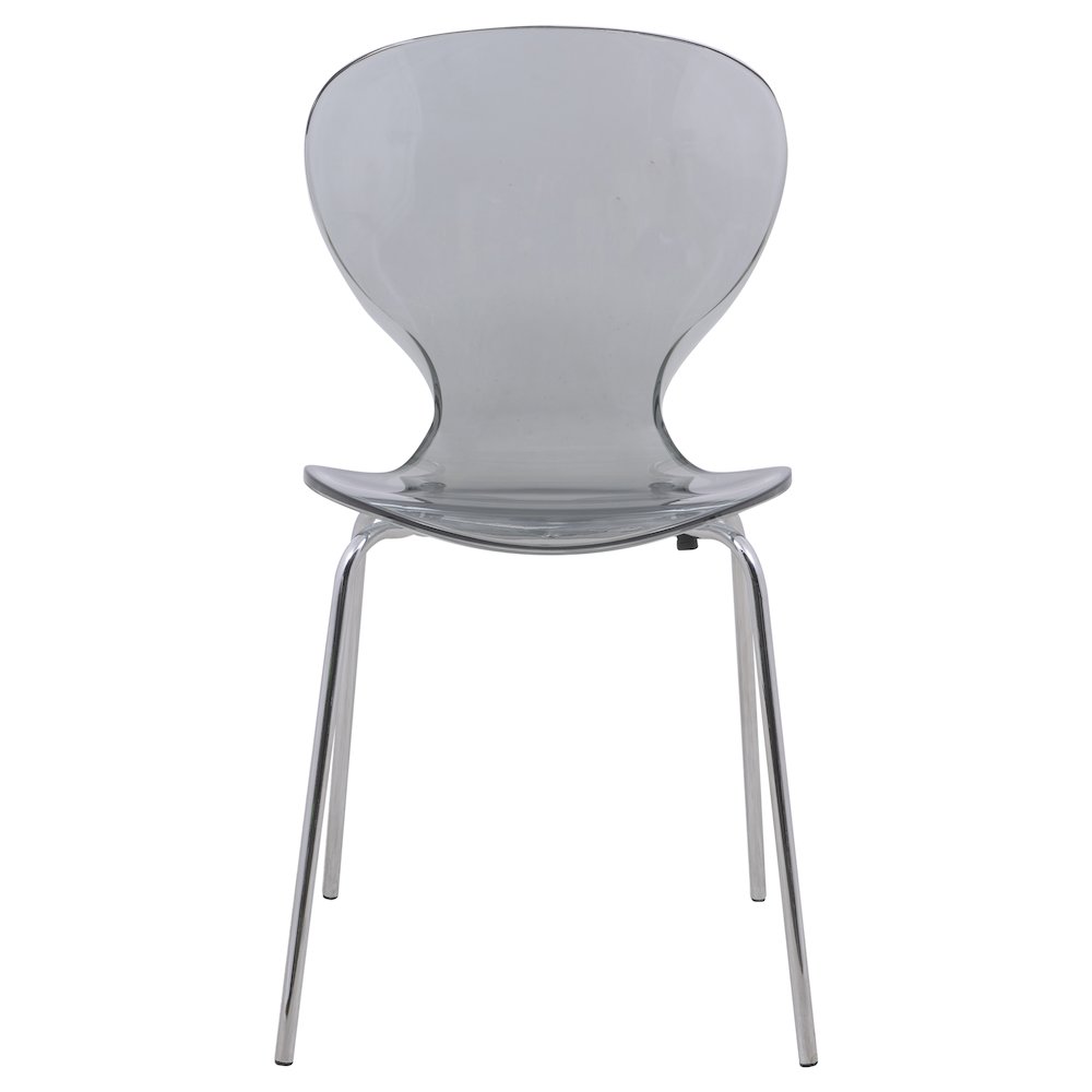 Modern Oyster Transparent Side Chair, Set of 4