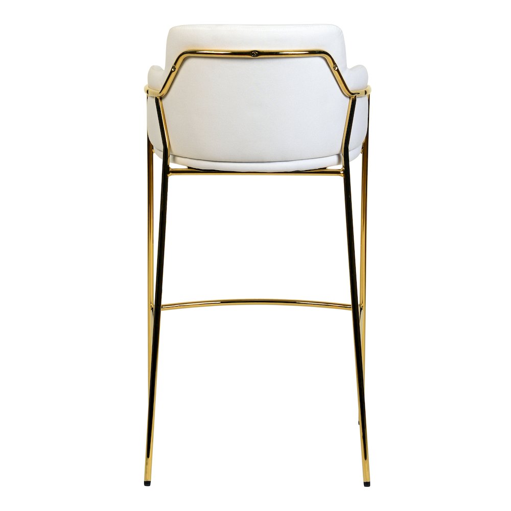 Axis Collection Modern Gold Bar height Chair in White