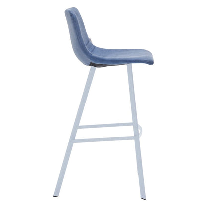 Elland - Bar stool - Peacock Blue - White Base