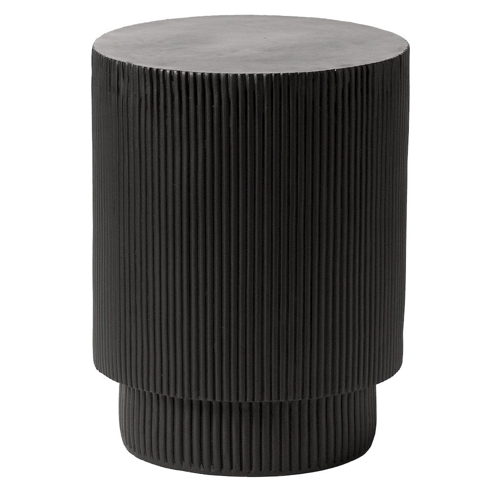 Eden Collection Fiberglass Outdoor Side Table in Black