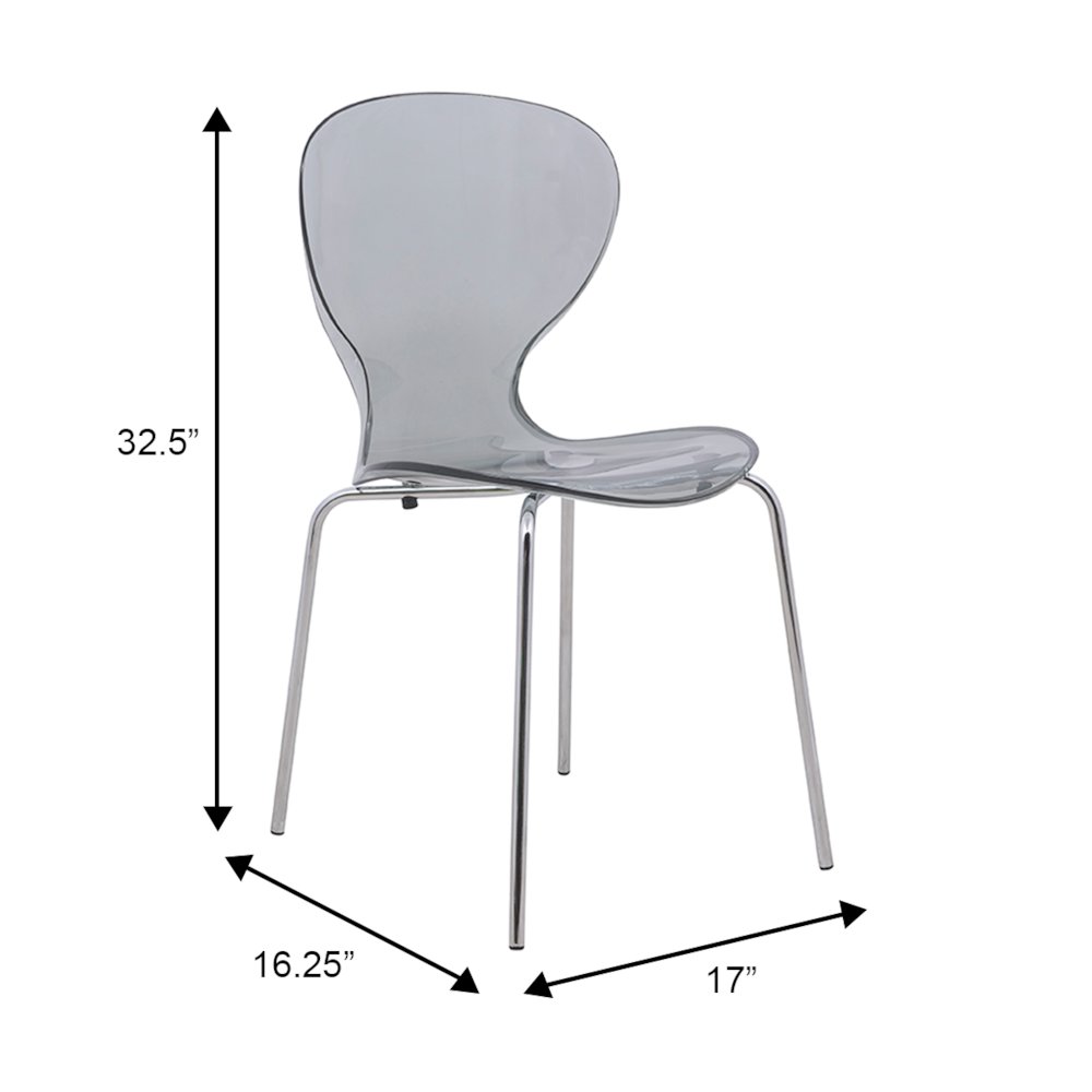 Modern Oyster Transparent Side Chair