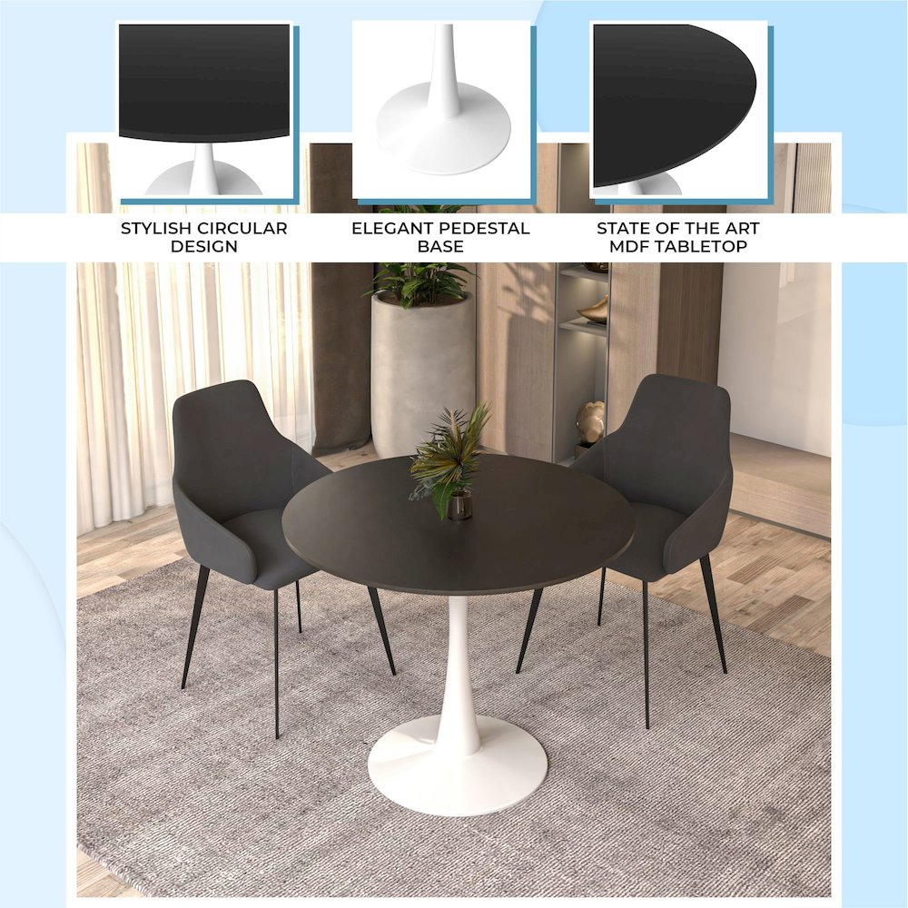 Bristol Mid-Century Modern Round Dining Table